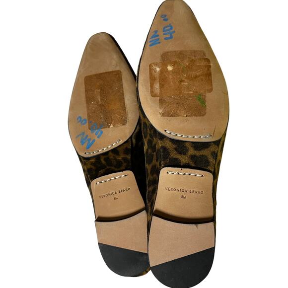 Veronica Beard NWOB Champlain Chain Leopard Suede Loafer Size 5M Gold Vamp - Picture 8 of 9